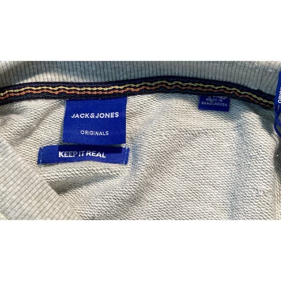 Jack & Jones Originals Sweat Crew Men's Medium Neck Snow Melan Copenhagen - Picture 7 of 11